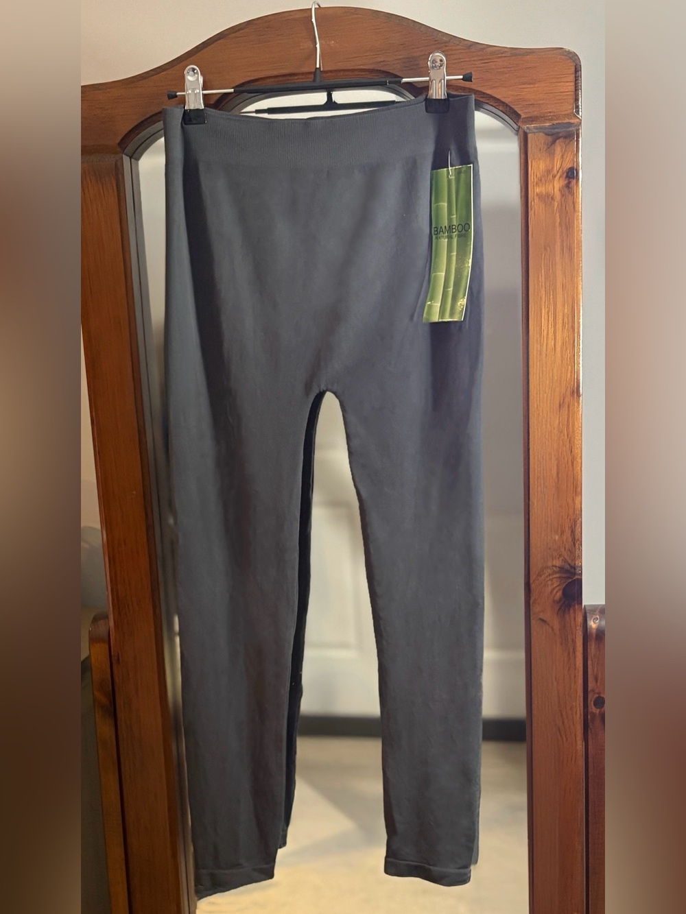 Bamboo High-Waisted Leggings in Charcoal One Size fits 4-14